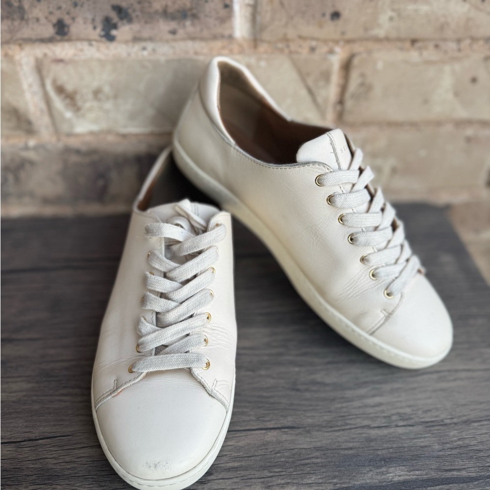 Sezane Jack Trainers Smooth Ecru Women's Sneakers Size 11